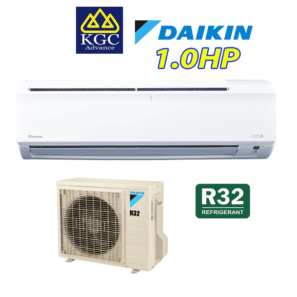 Daikin (1.0HP) FTV28PBV1MF / RV28PBV1M R32 Non Inverter Gin-Ion Blue Filter Air Conditioner