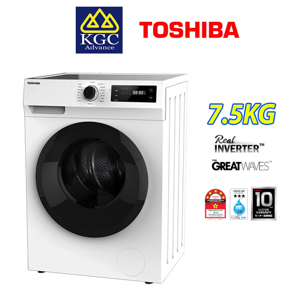 Toshiba Front Load Real Inverter Washer (7.5kg) TW-BH85S2M
