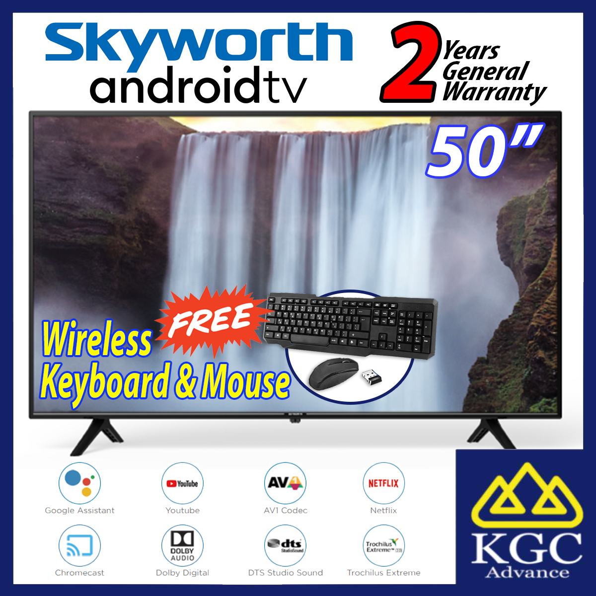 Skyworth 50″ 50SUC6500 4K UHD Android LED TV (Free Wireless Keyboard &  Mouse) - Khin Guan Corporation