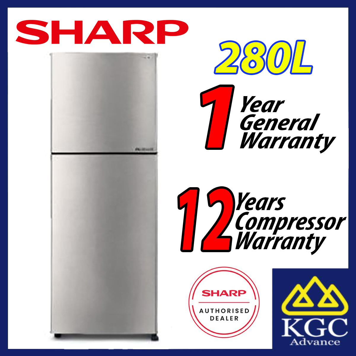 Sharp 280L Folio Refrigerator SJ2822MSS J-Tech Inverter Fridge - Khin ...